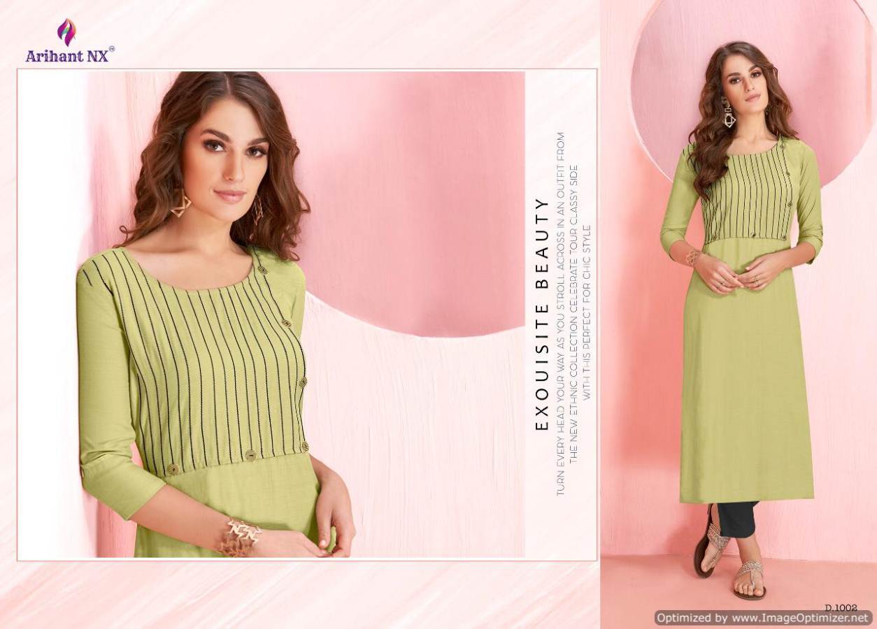 Arihant By Rozmin Two Tone Running Wear Rayon Kurtis Catalogue