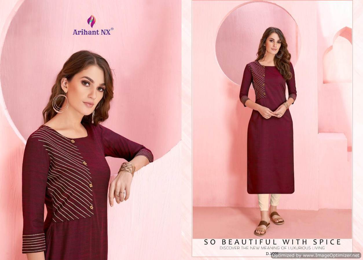 Arihant by Rozmin Two Tone Running Wear Rayon Kurtis catalogue 6