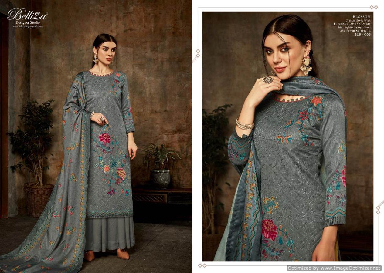 Belliza Present Blossom Pure Pashmina Dress Material Catalogue
