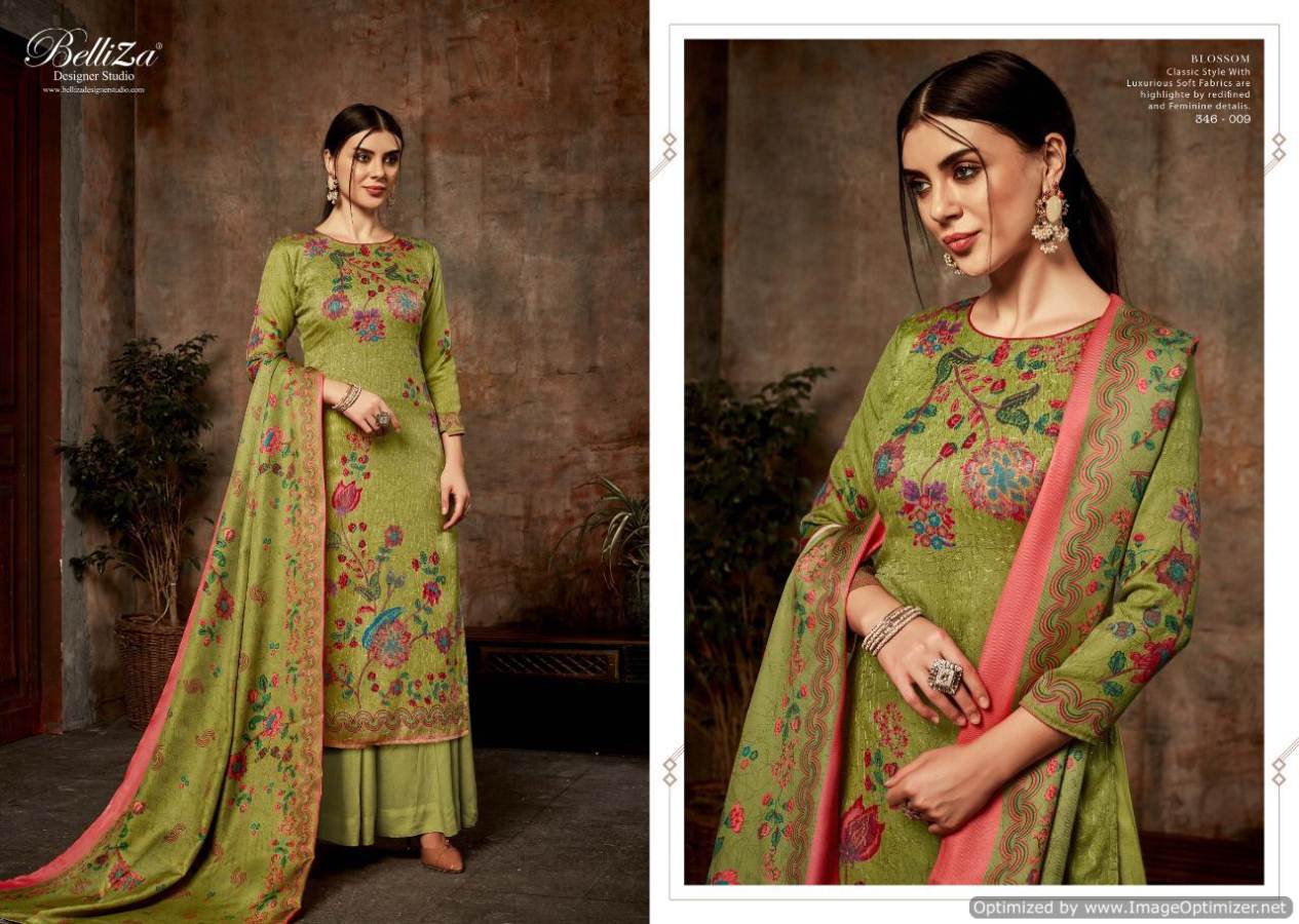 Belliza Present Blossom Pure Pashmina Dress Material Catalogue