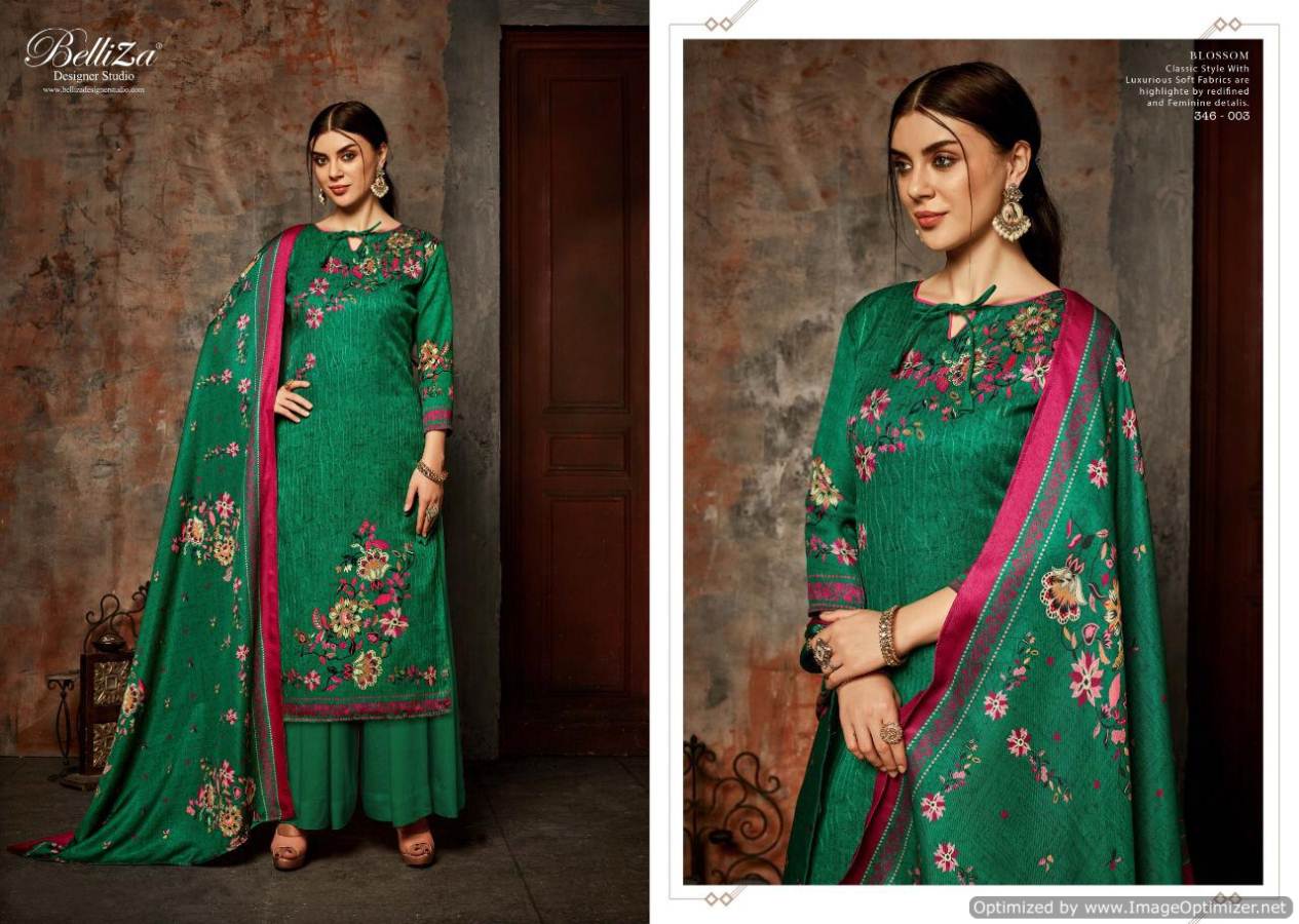 Belliza Present Blossom Pure Pashmina Dress Material Catalogue