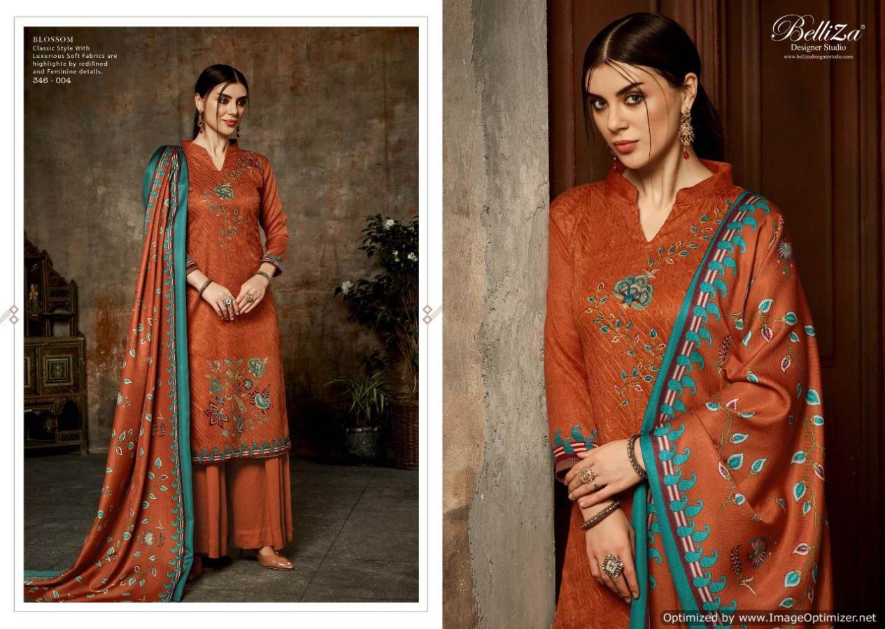 Belliza Present Blossom Pure Pashmina Dress Material Catalogue