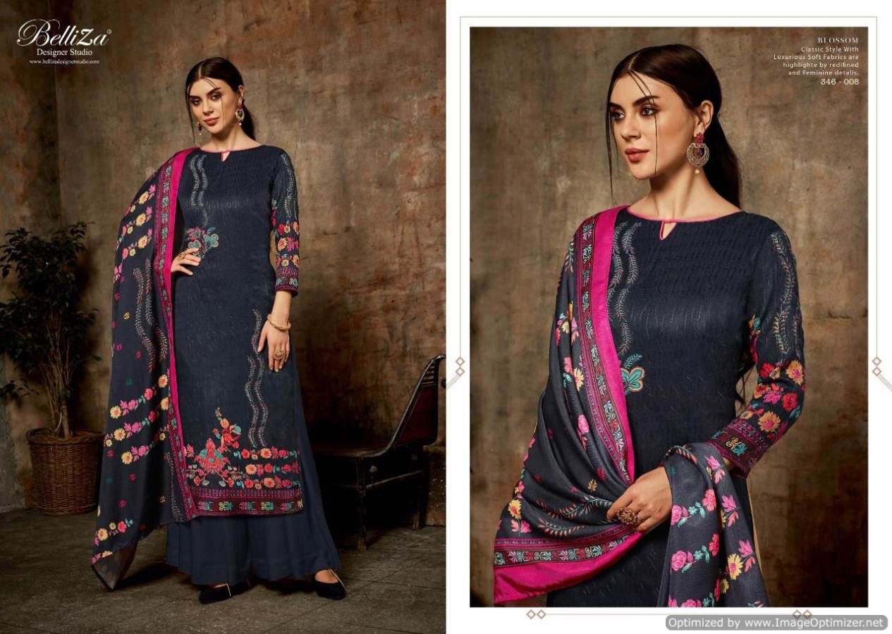 Belliza Present Blossom Pure Pashmina Dress Material Catalogue
