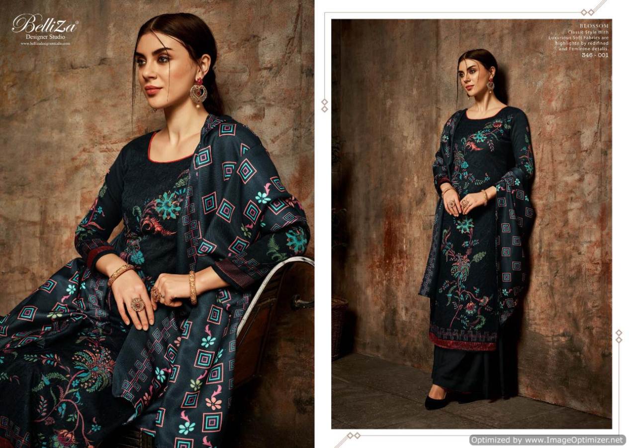Belliza Present Blossom Pure Pashmina Dress Material Catalogue
