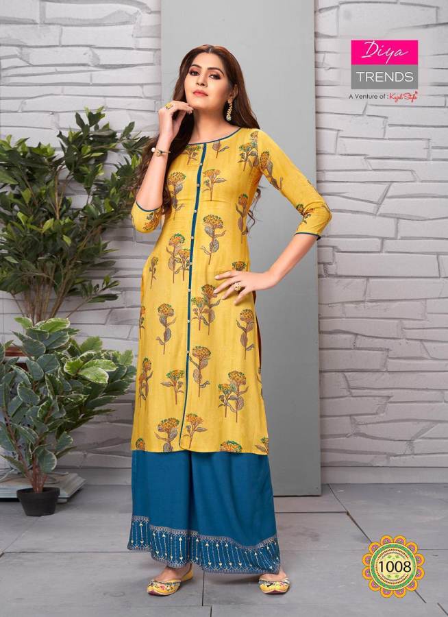 Diya Trends Present Sparkle Vol 1 Running Wear Kurti With Palazzo