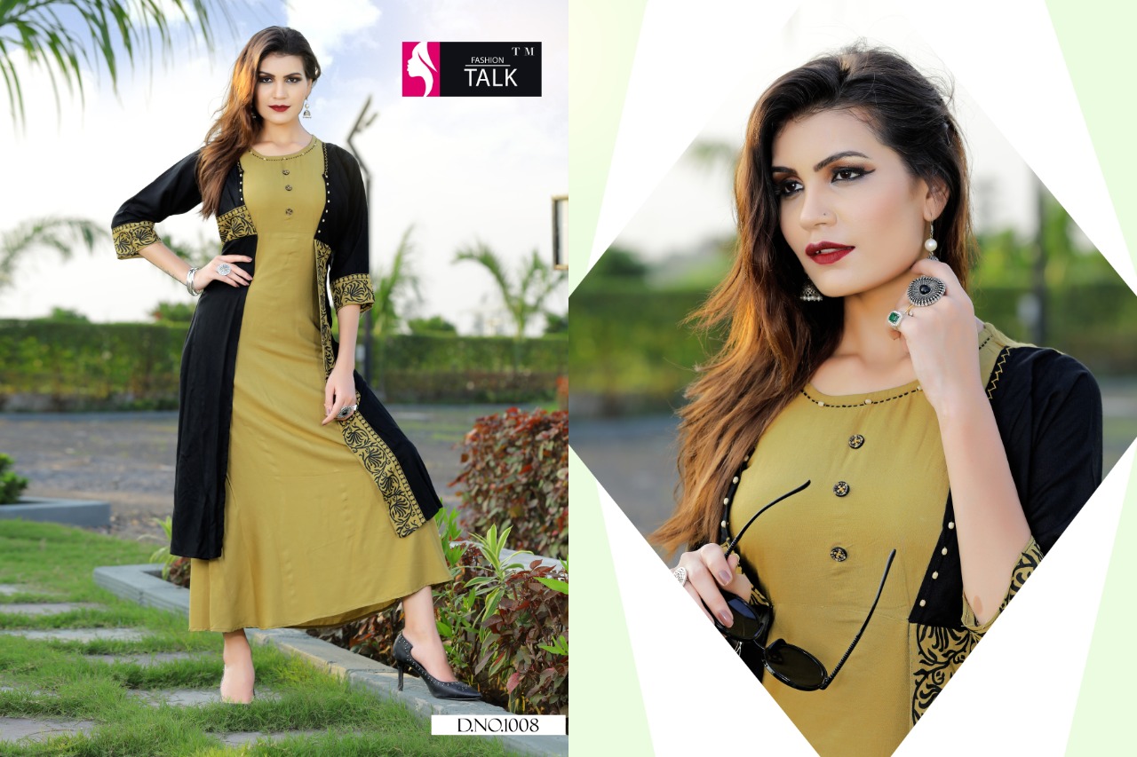 Ft By Dream Girl Heavy Rayon Kurti With Attached Koti Catalogue