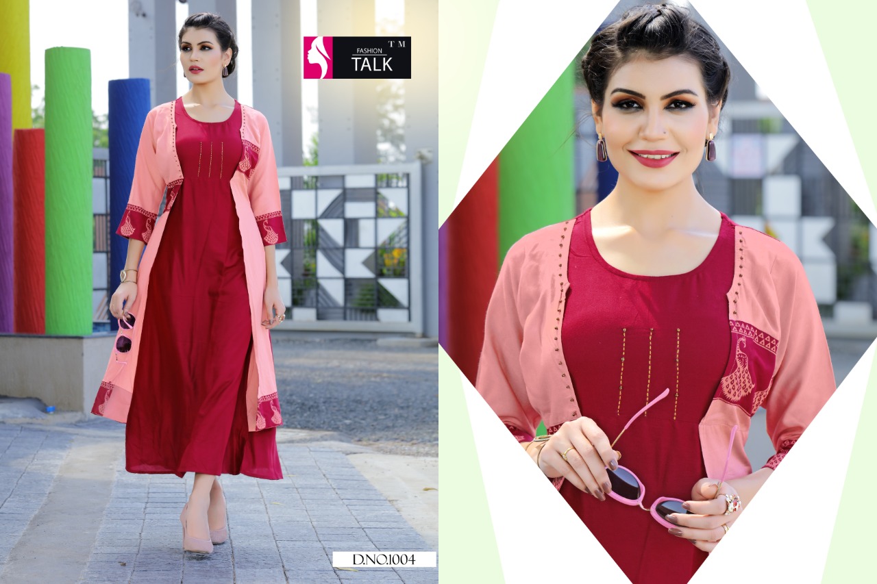 Ft By Dream Girl Heavy Rayon Kurti With Attached Koti Catalogue