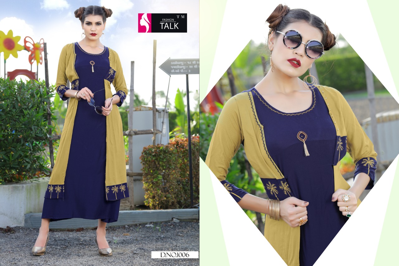 Ft By Dream Girl Heavy Rayon Kurti With Attached Koti Catalogue