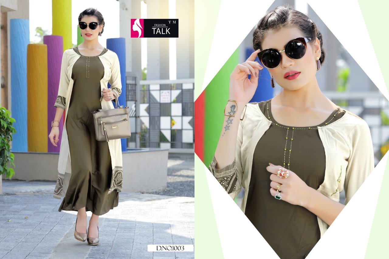 Ft By Dream Girl Heavy Rayon Kurti With Attached Koti Catalogue