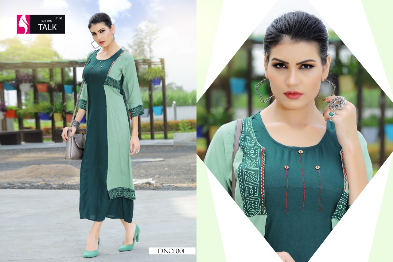 Ft By Dream Girl Heavy Rayon Kurti With Attached Koti Catalogue