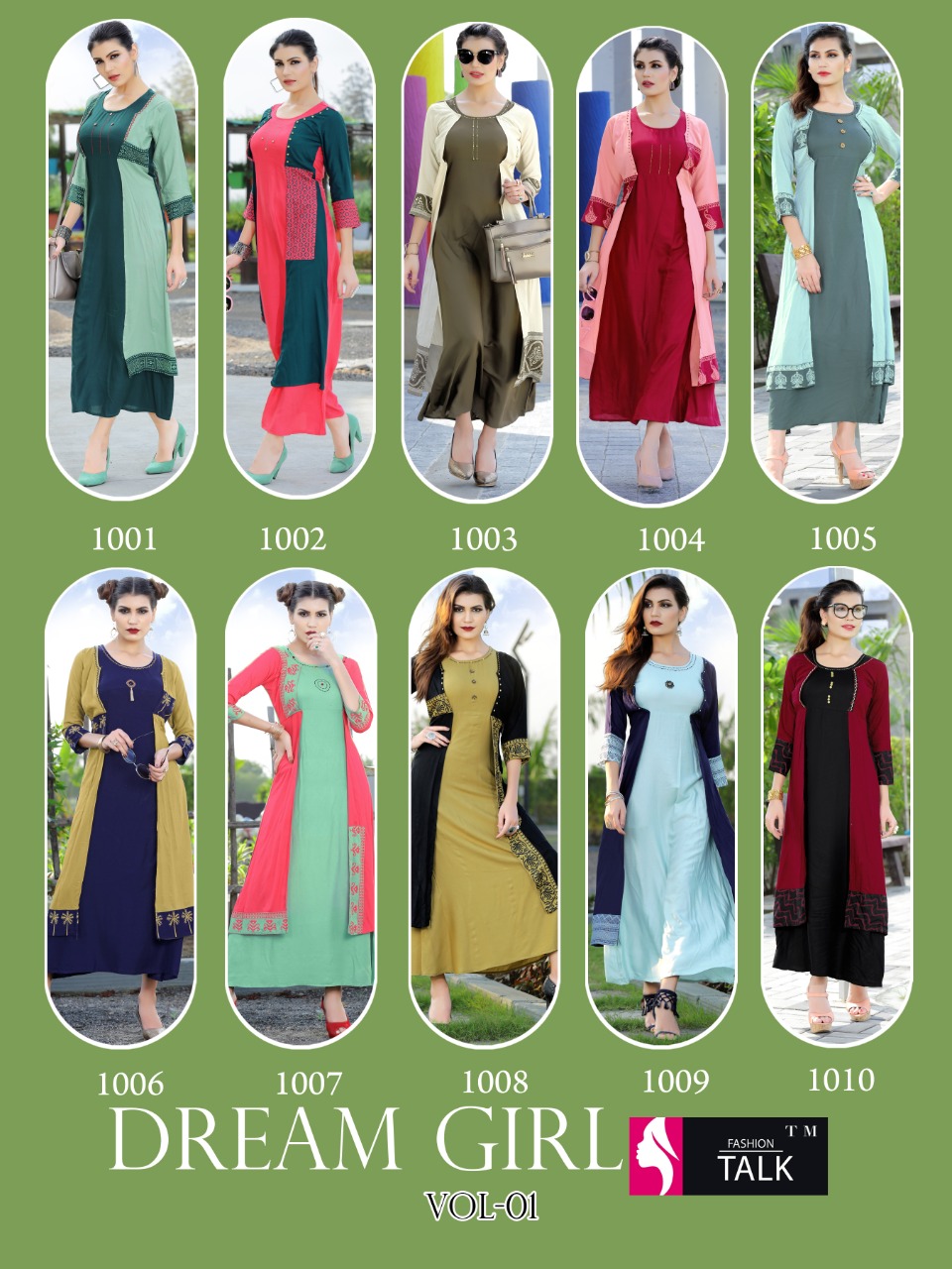 Ft By Dream Girl Heavy Rayon Kurti With Attached Koti Catalogue