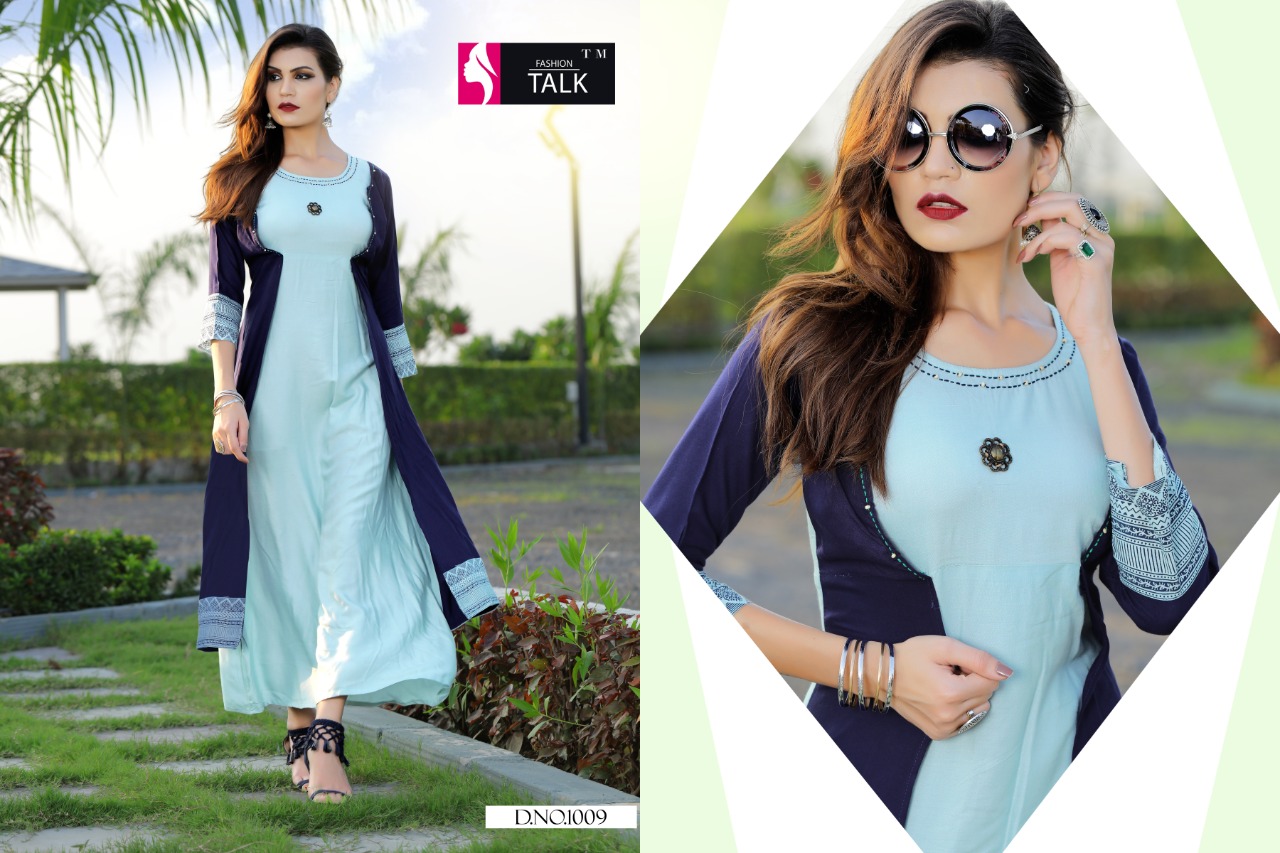Ft By Dream Girl Heavy Rayon Kurti With Attached Koti Catalogue