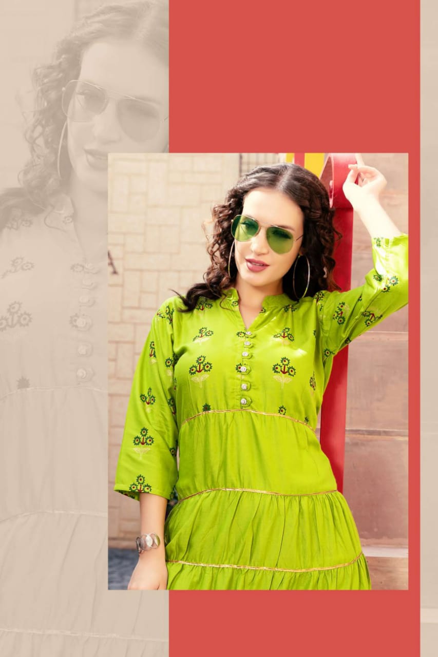 Fashion Talk Present Kareenaa Heavy Rayon Designer Long Kurti Collection.