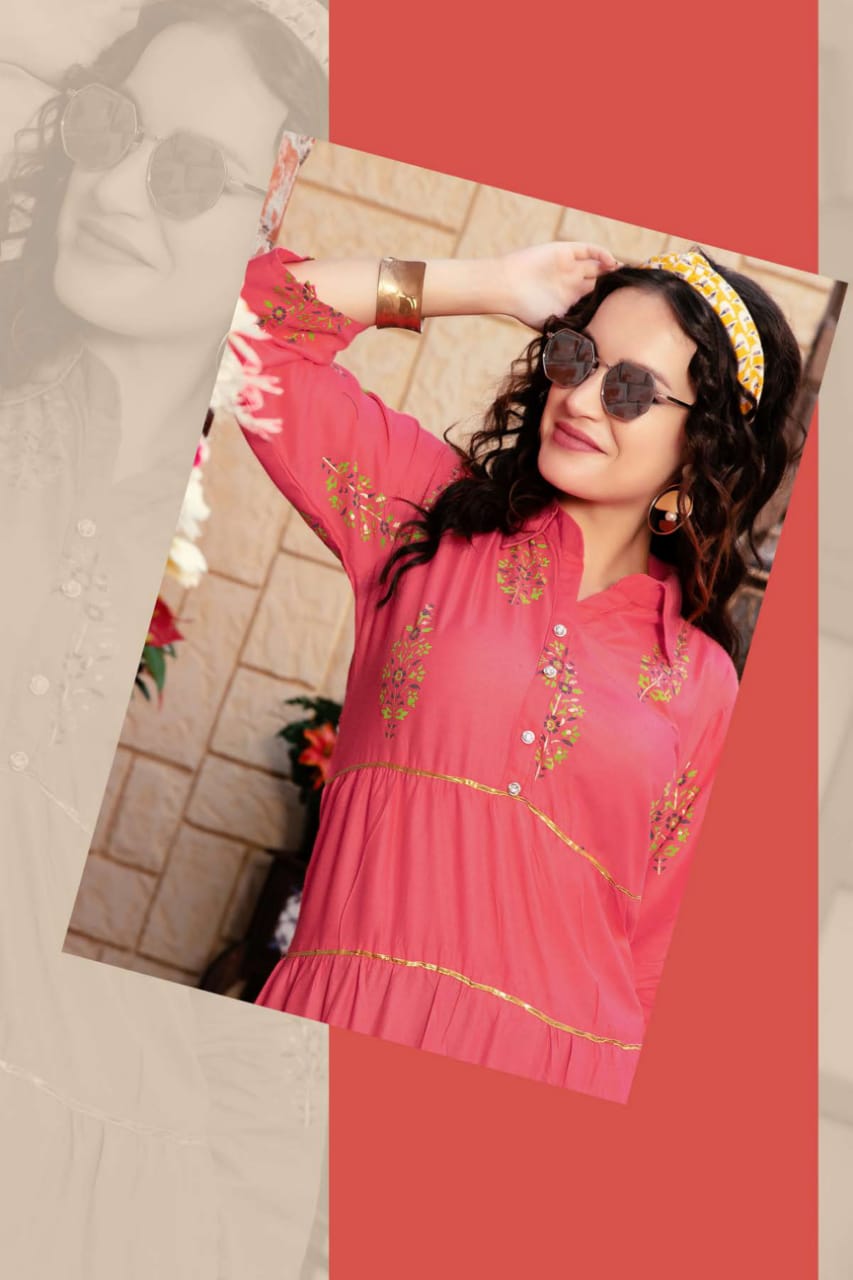 Fashion Talk Present Kareenaa Heavy Rayon Designer Long Kurti Collection.