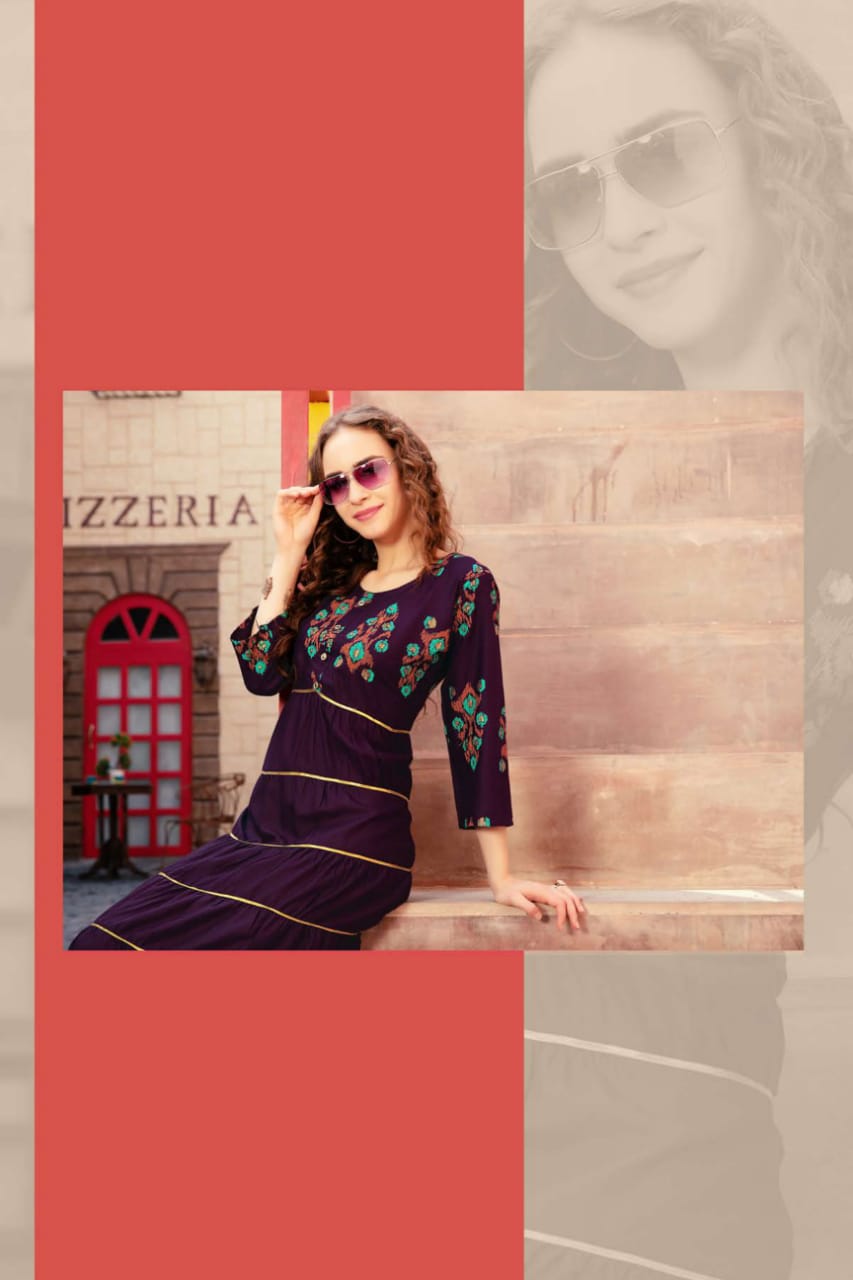 Fashion Talk Present Kareenaa Heavy Rayon Designer Long Kurti Collection.