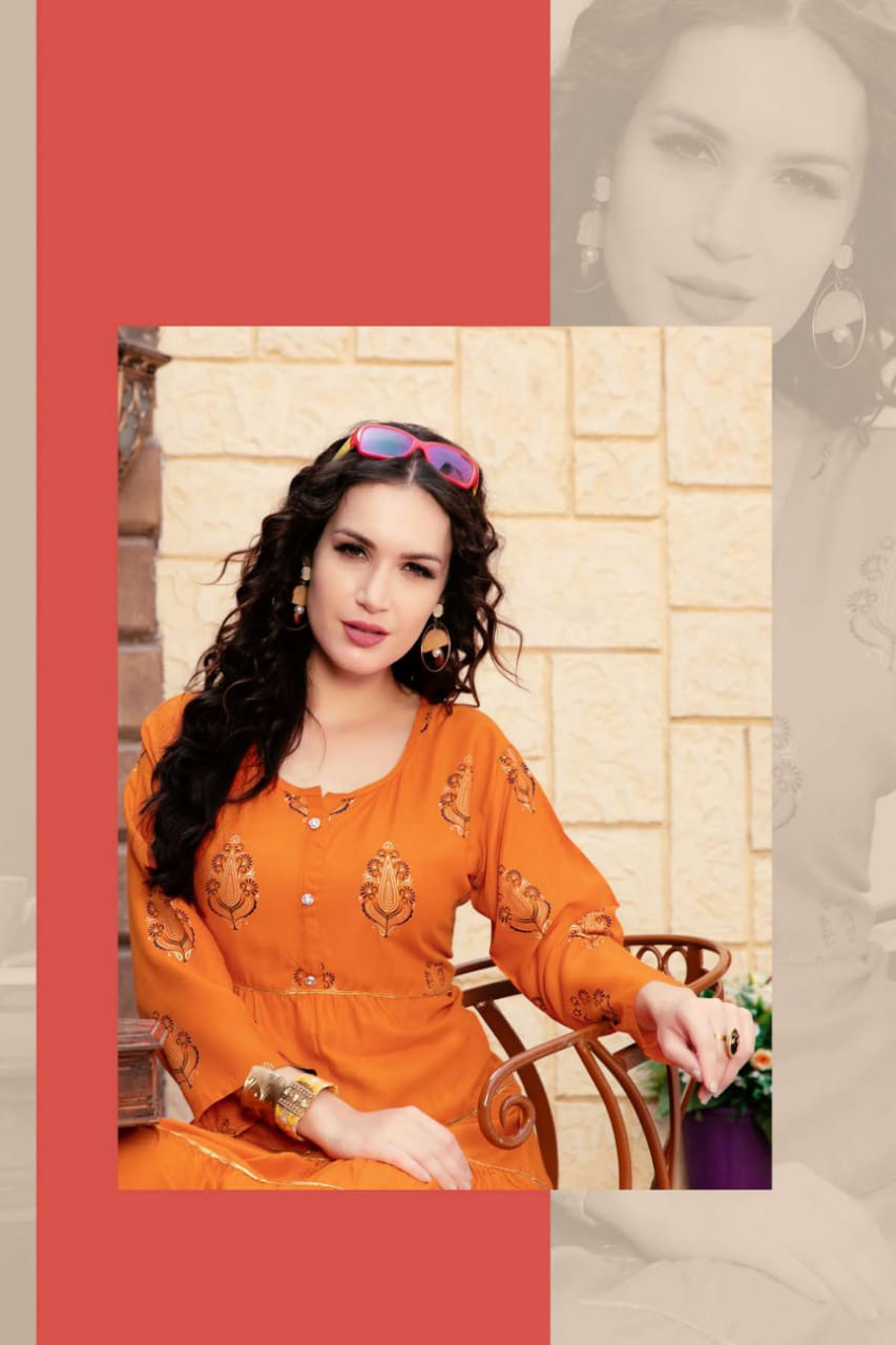 Fashion Talk Present Kareenaa Heavy Rayon Designer Long Kurti Collection.