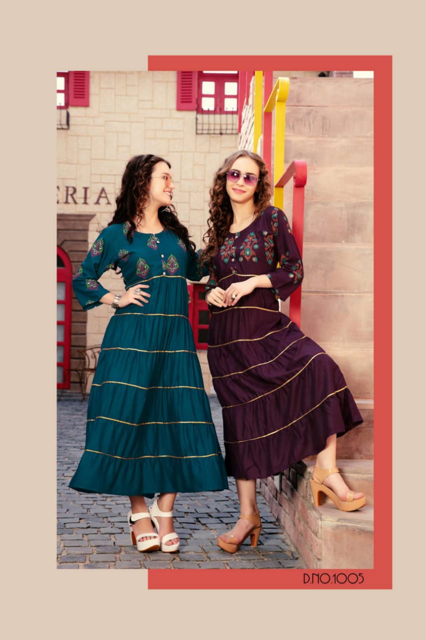Fashion Talk Present Kareenaa Heavy Rayon Designer Long Kurti Collection.