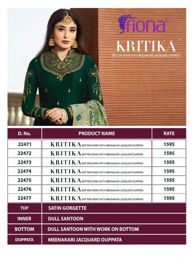 Fiona By Kritika Bottom Work Heavy Designer Wedding Wear Collection