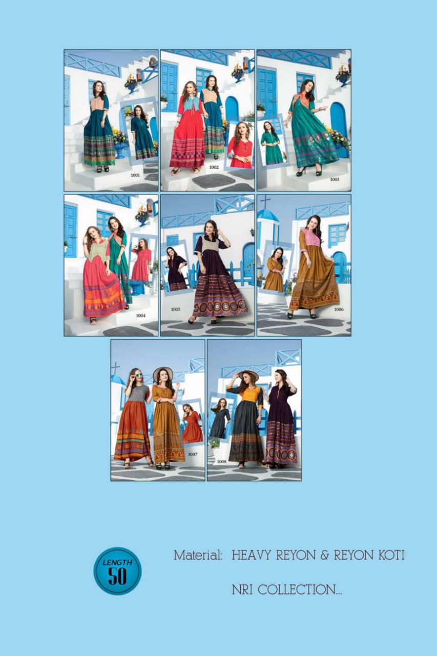 Ft By Malkaa Heavy Rayon Long Kurti Collection With Koti Collection.
