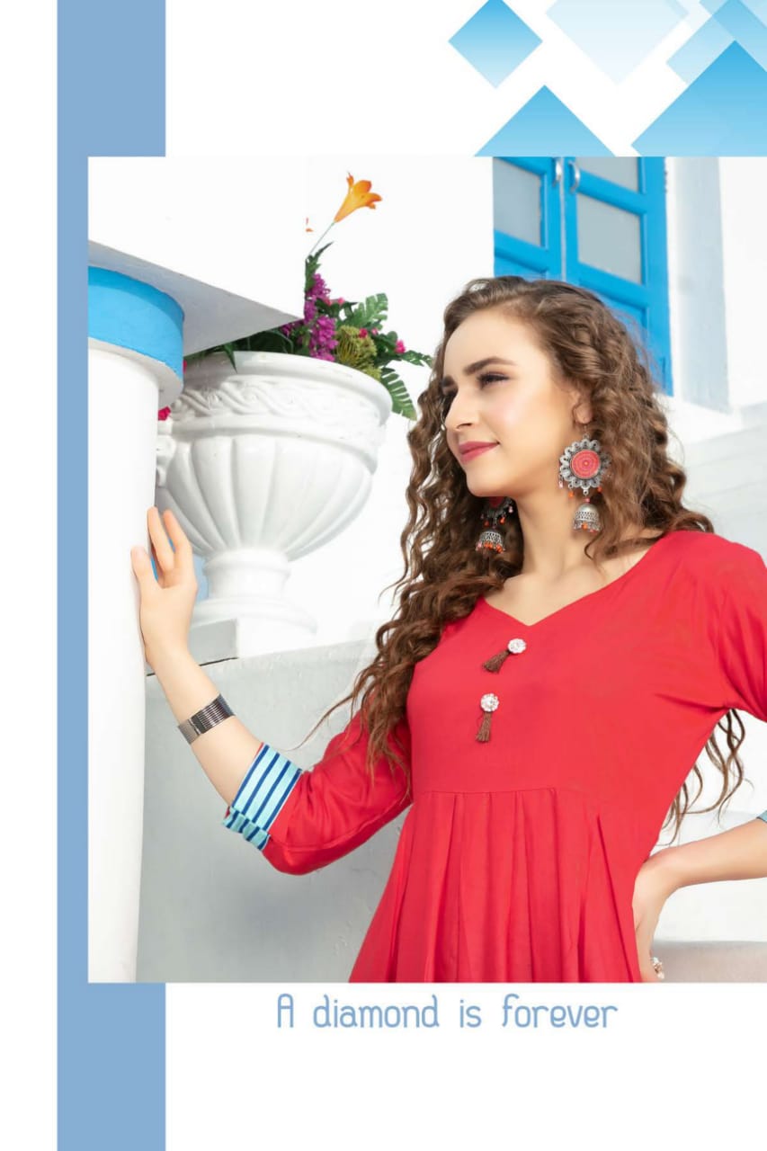 Ft By Malkaa Heavy Rayon Long Kurti Collection With Koti Collection.