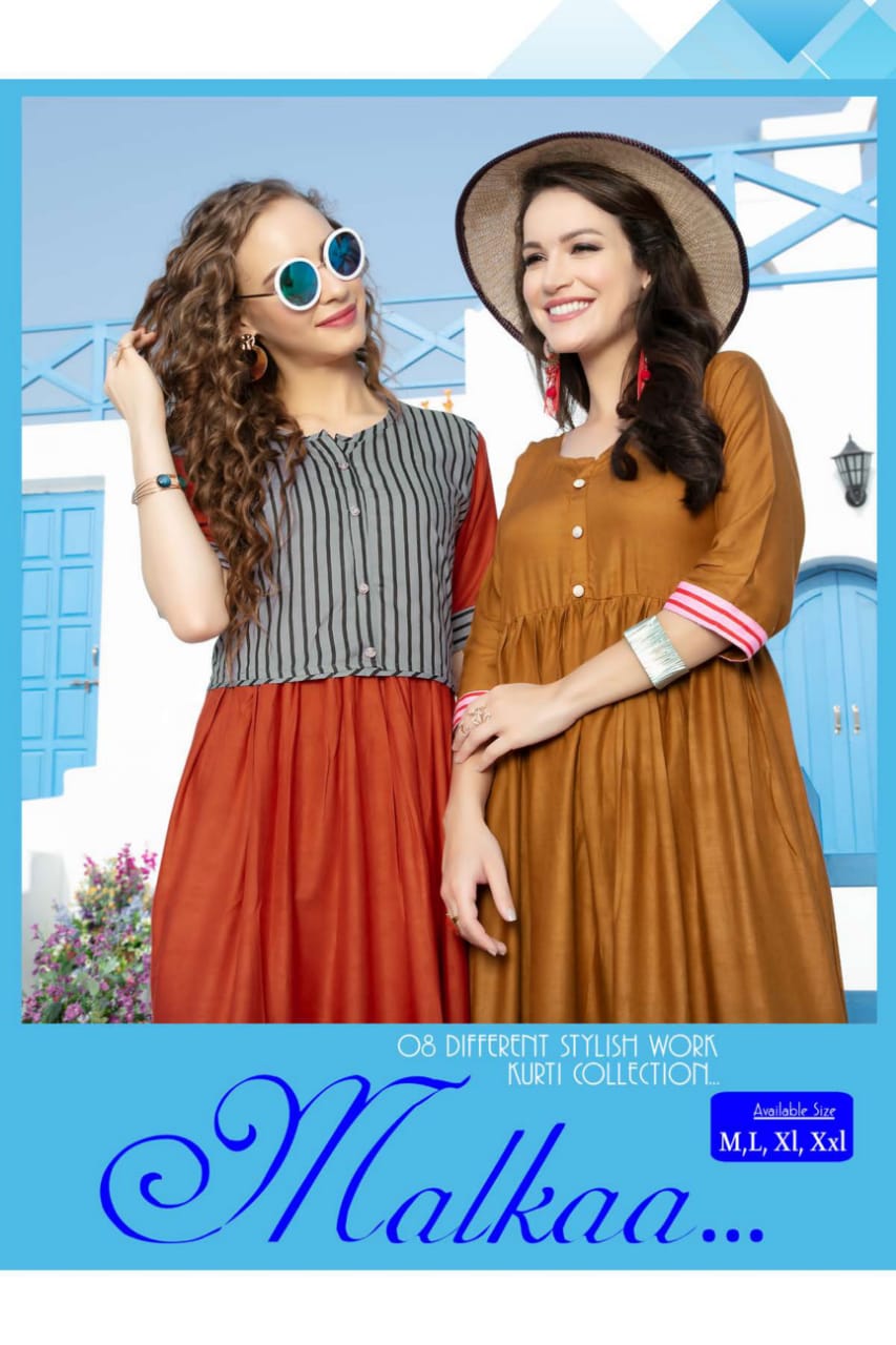 Ft By Malkaa Heavy Rayon Long Kurti Collection With Koti Collection.