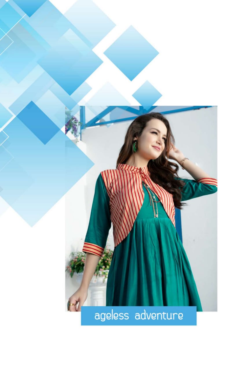 Ft By Malkaa Heavy Rayon Long Kurti Collection With Koti Collection.