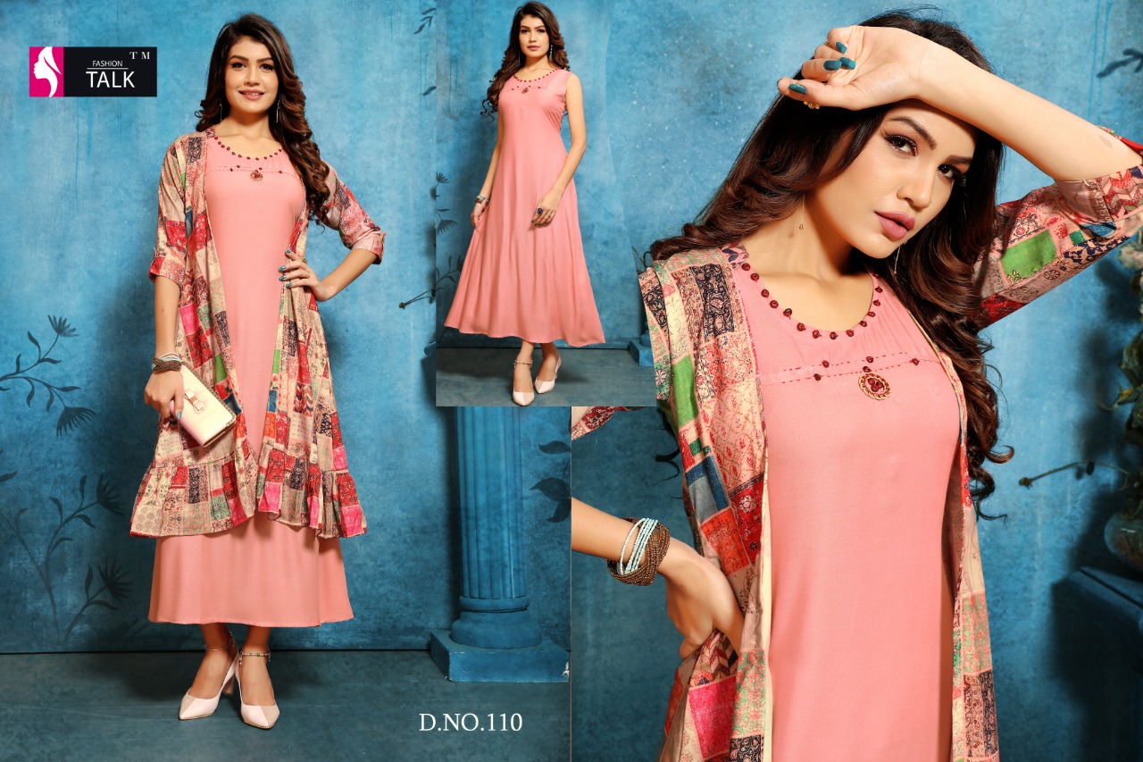 Ft By Shana Heavy Rayon Kurti With Separate Koti Collection.