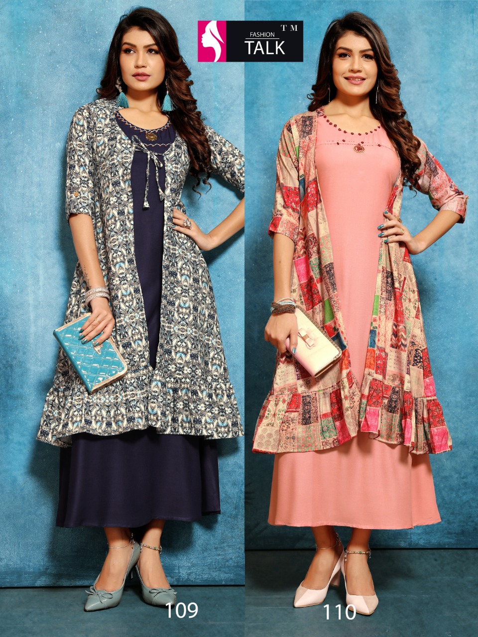 Ft By Shana Heavy Rayon Kurti With Separate Koti Collection.