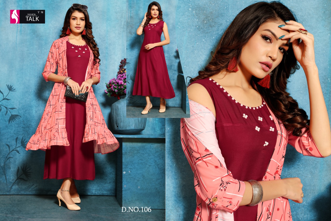 s4u 12-61 trendy designer long jacket style kurti combo set surat