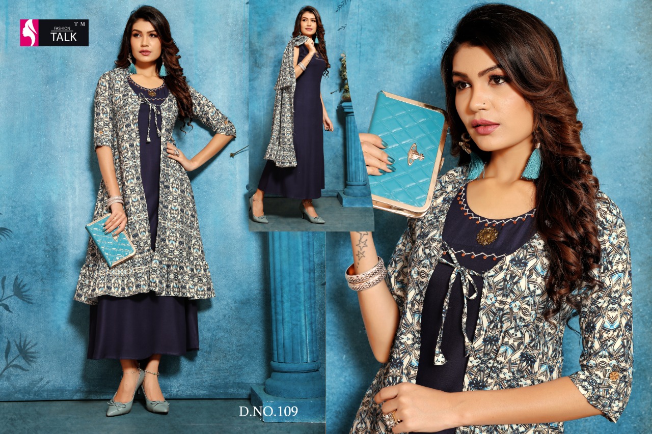 Ft By Shana Heavy Rayon Kurti With Separate Koti Collection.