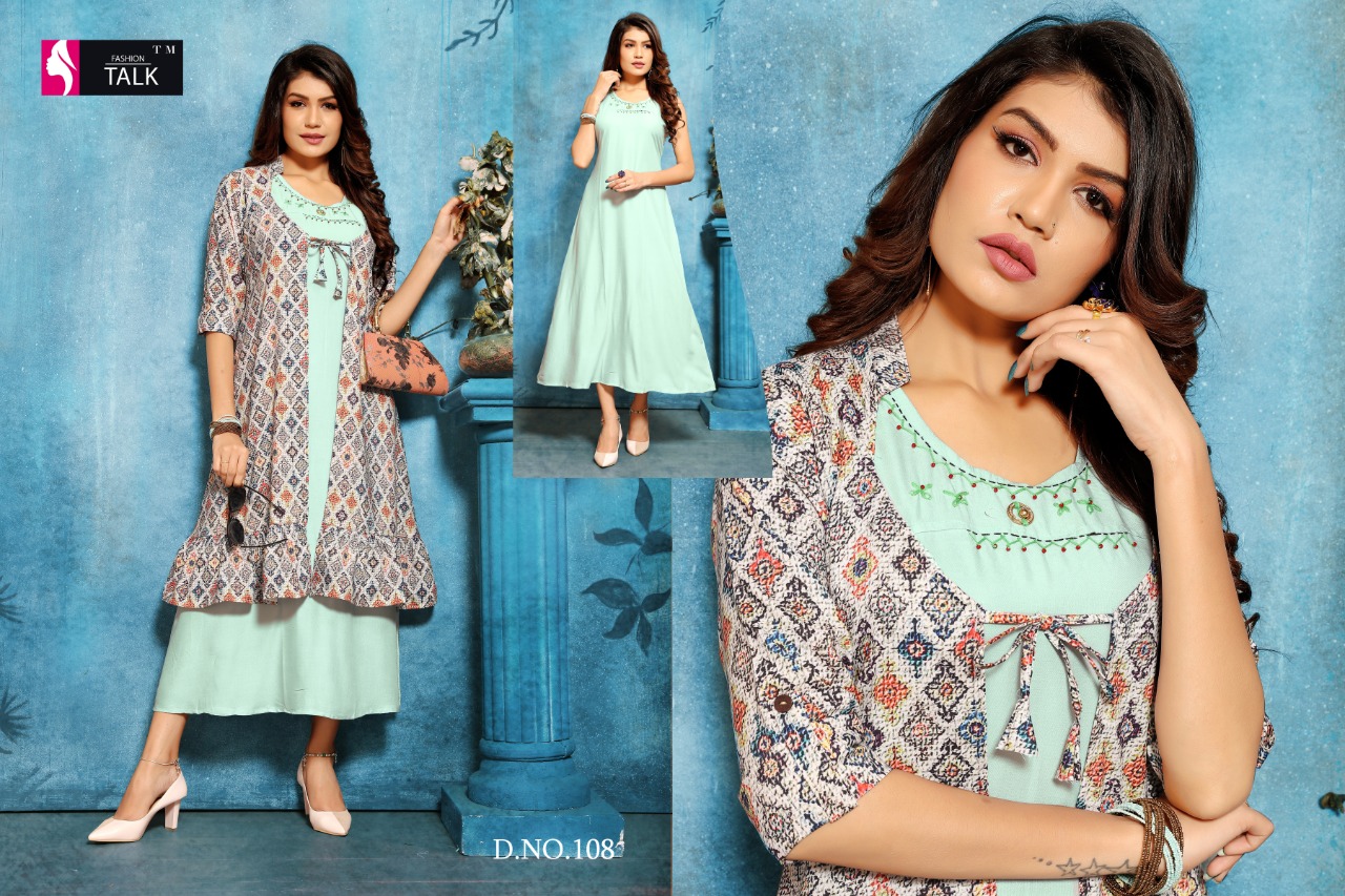 Ft By Shana Heavy Rayon Kurti With Separate Koti Collection.