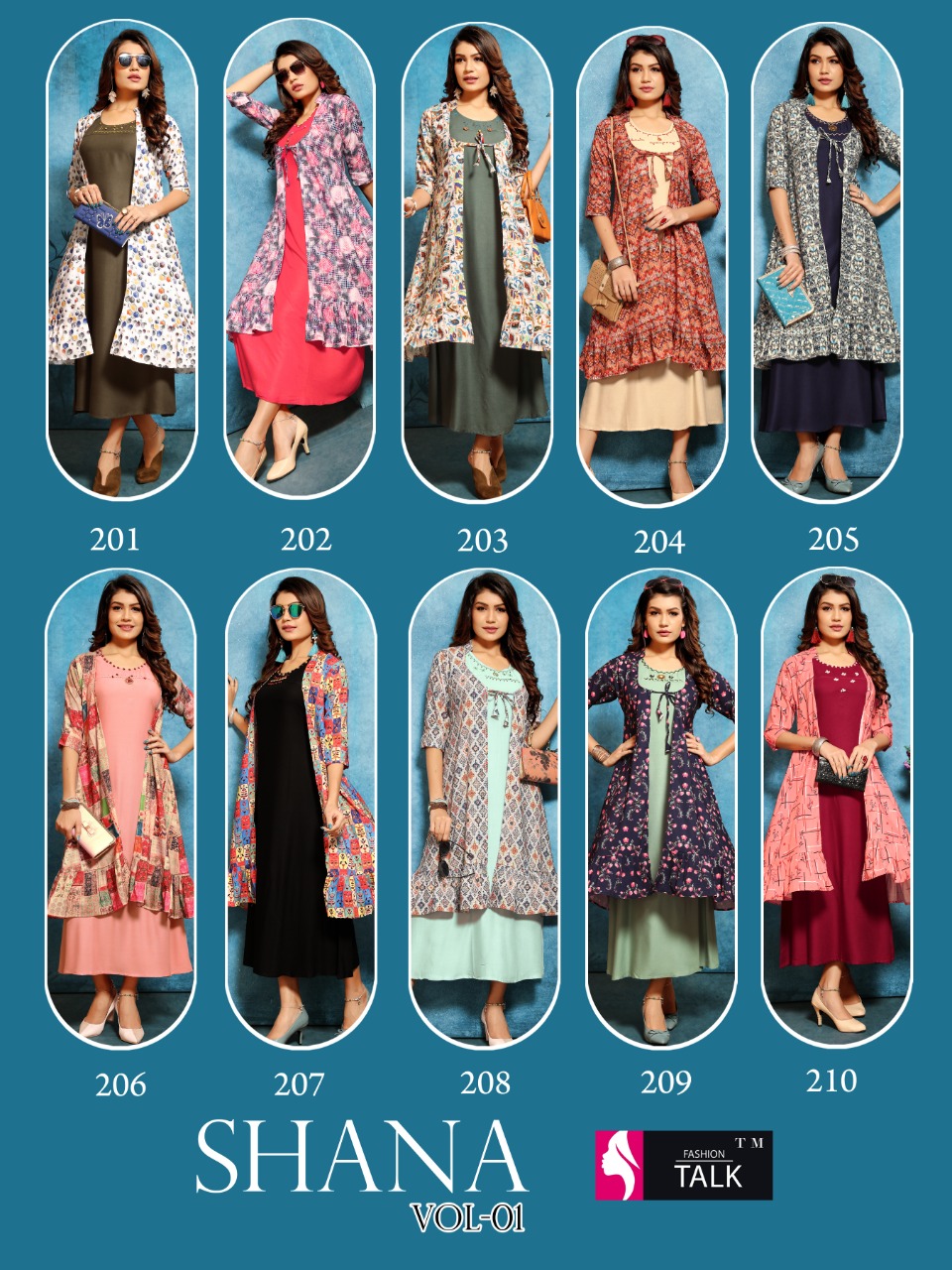 Ft By Shana Heavy Rayon Kurti With Separate Koti Collection.