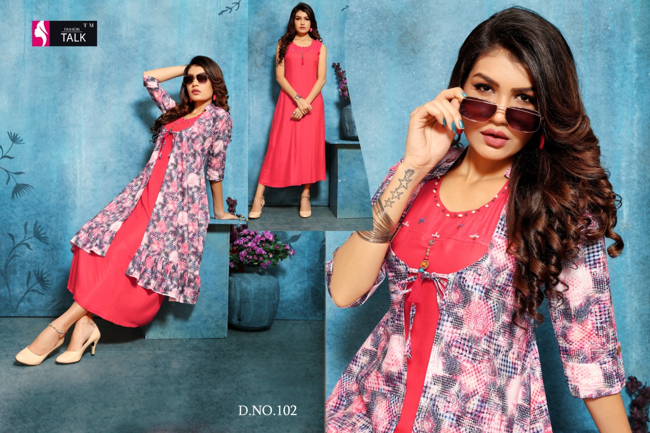 Ft By Shana Heavy Rayon Kurti With Separate Koti Collection.