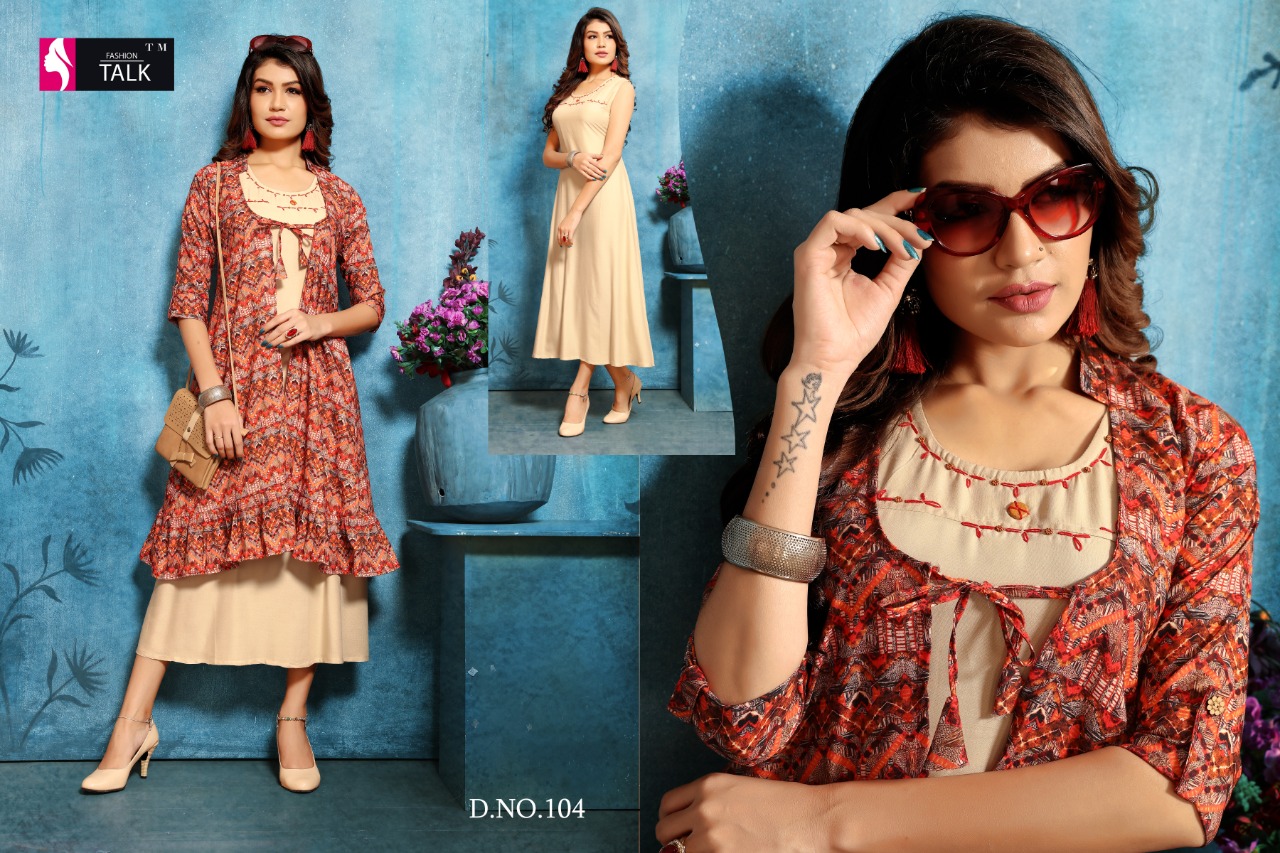 Ft By Shana Heavy Rayon Kurti With Separate Koti Collection.