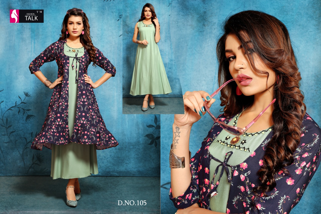 Ft By Shana Heavy Rayon Kurti With Separate Koti Collection.
