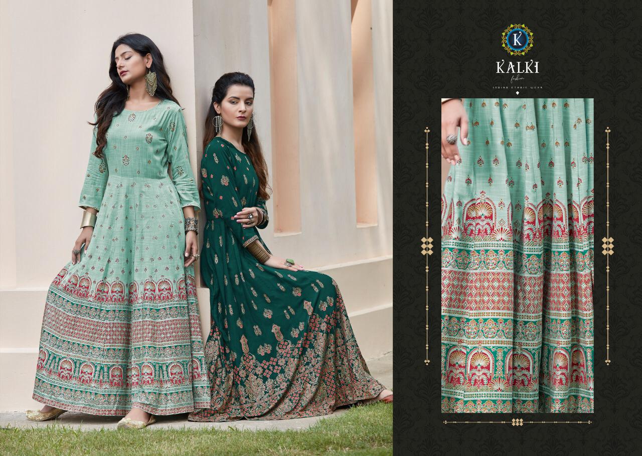 Kalki Fashion Present Womaniya Designer Long Gown Types Kurtis Catalogue.