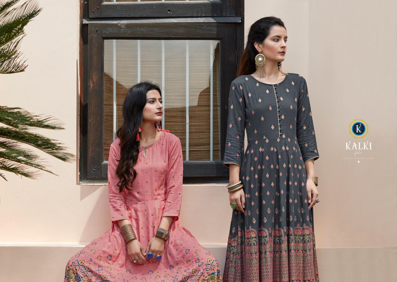 Kalki Fashion Present Womaniya Designer Long Gown Types Kurtis Catalogue.