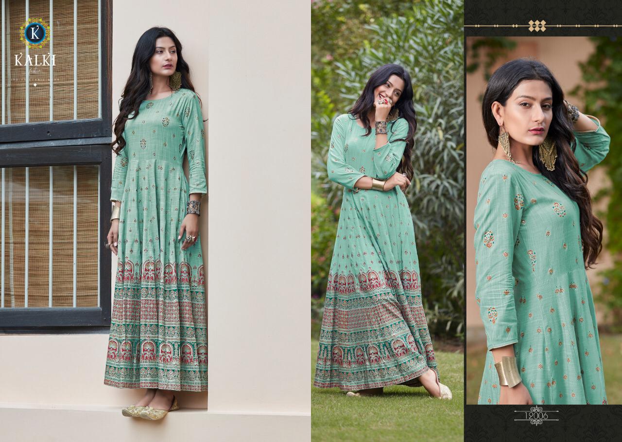 Kalki Fashion Present Womaniya Designer Long Gown Types Kurtis Catalogue.