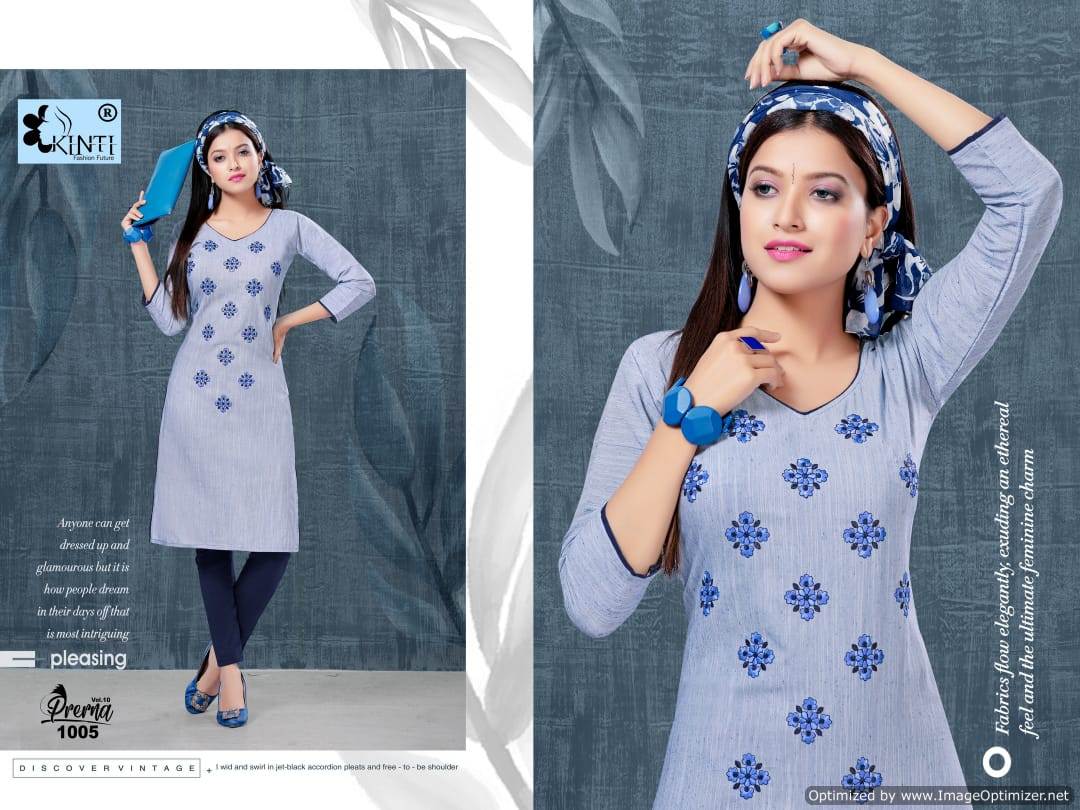Kinti By Prerna Vol 10 Straight Cut Handloom Printed Kurtis Catalogue