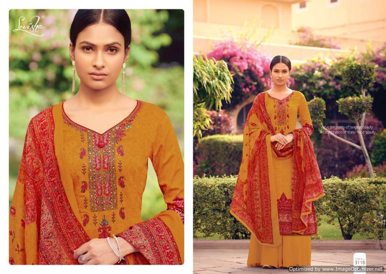 Levisha By Zaina Pure Pashmina Printed Dress Material Catalogue