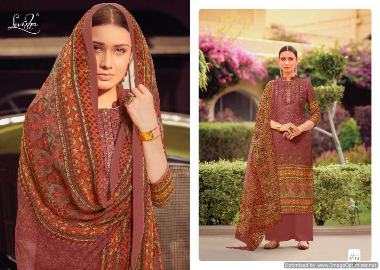 Levisha By Zaina Pure Pashmina Printed Dress Material Catalogue
