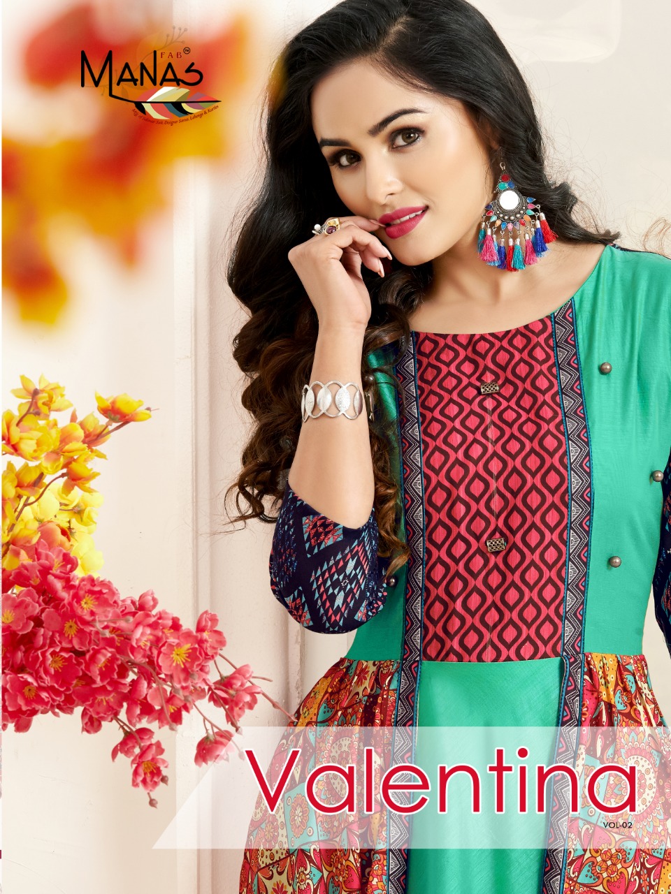 Manas By Valentina Vol 2 Long Party Wear Kurtis Catalogue.