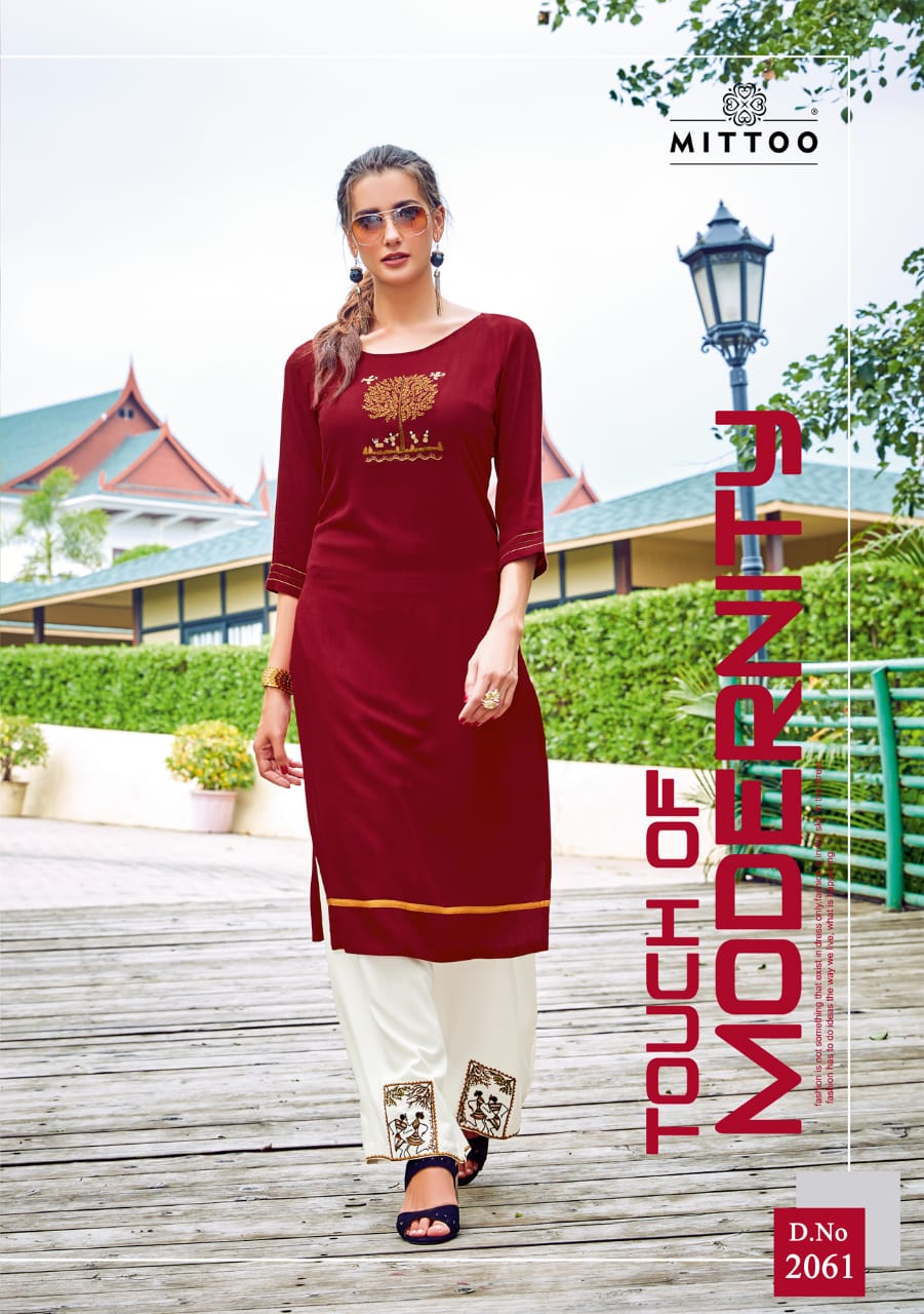 Mittoo  By Panghat Vol 10 Designer Kurtis With Plazzo Catalogue