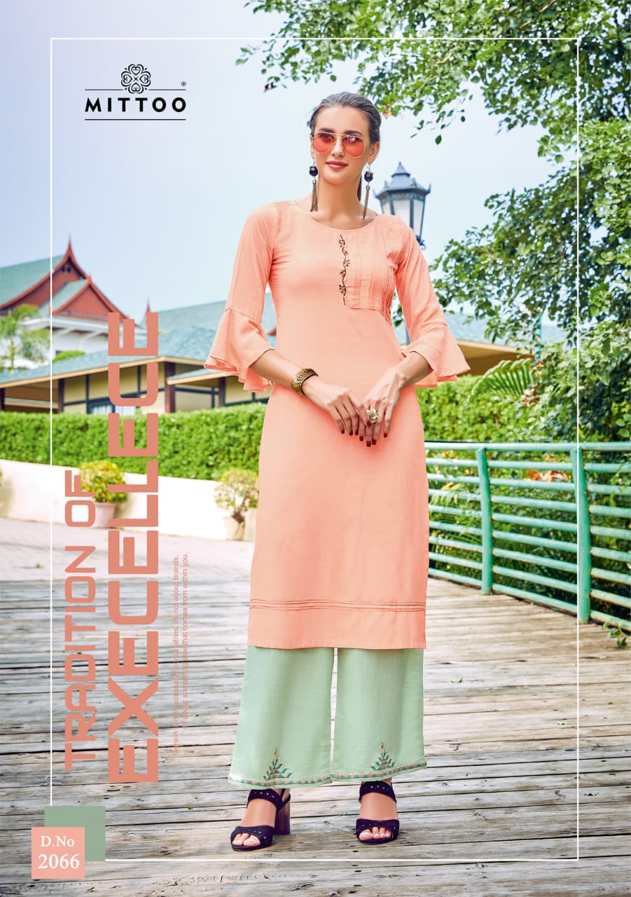 Mittoo  By Panghat Vol 10 Designer Kurtis With Plazzo Catalogue