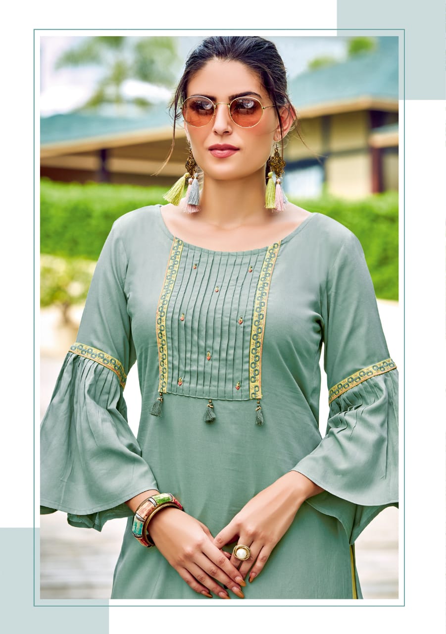 Mittoo  By Panghat Vol 10 Designer Kurtis With Plazzo Catalogue