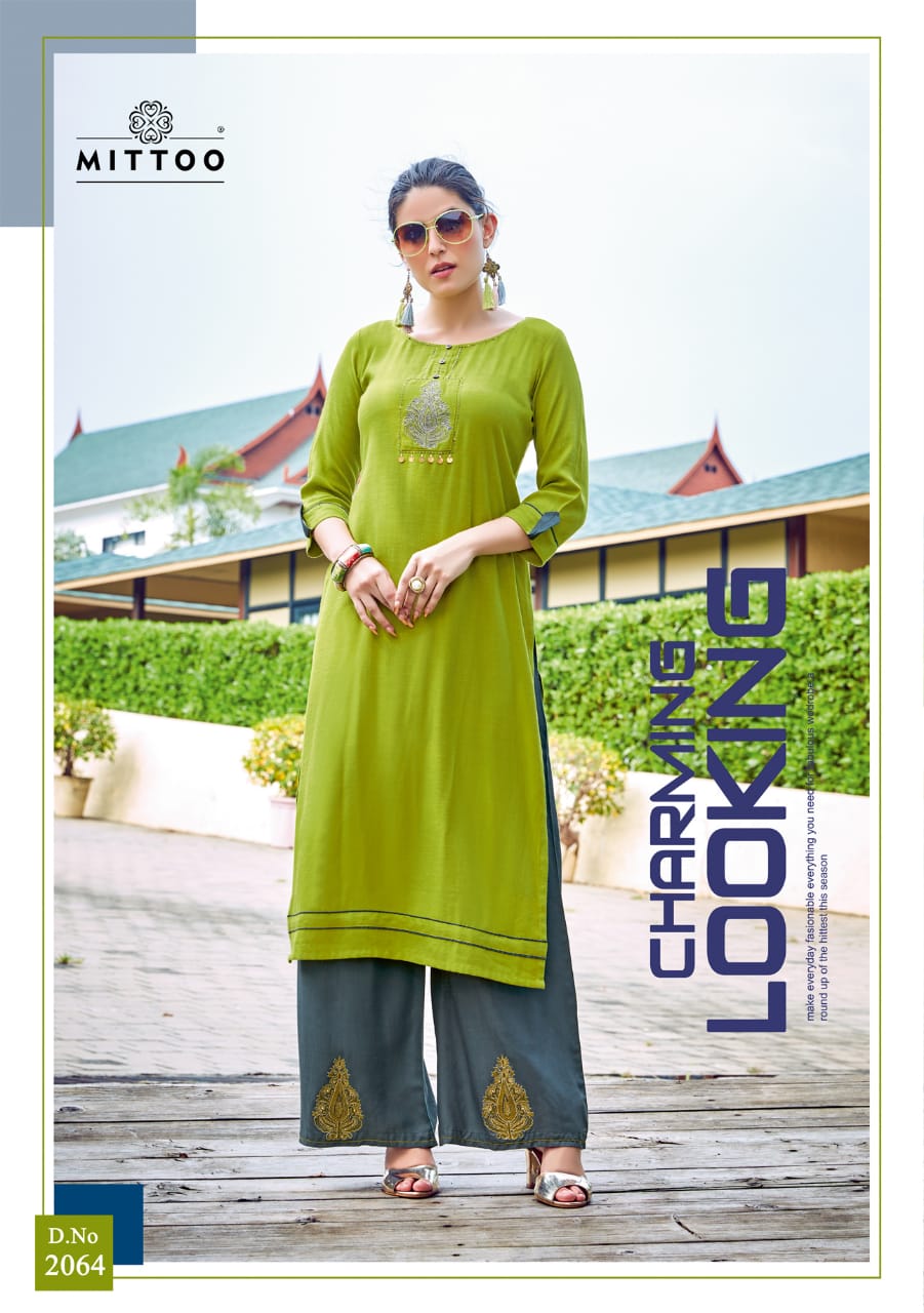 Mittoo  By Panghat Vol 10 Designer Kurtis With Plazzo Catalogue