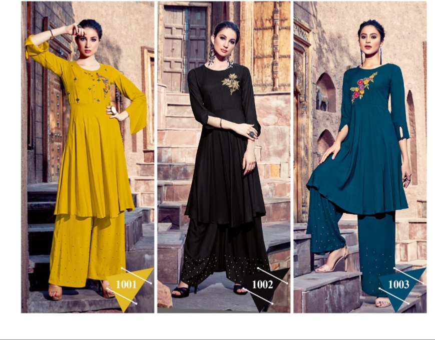 Parra Studio Present Naisaa Designers Kurtis With Plazzo Catalogue