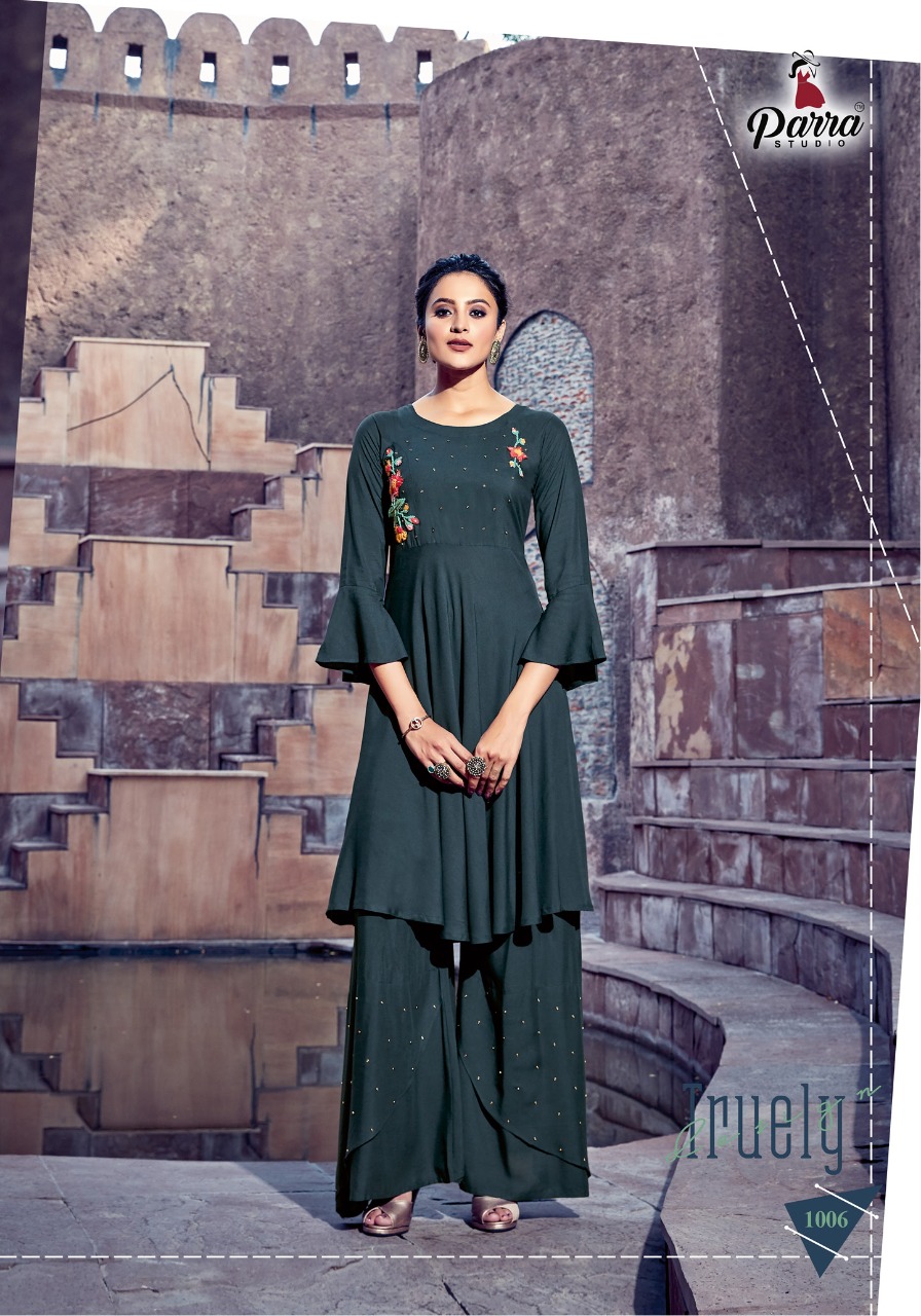 Parra Studio Present Naisaa Designers Kurtis With Plazzo Catalogue