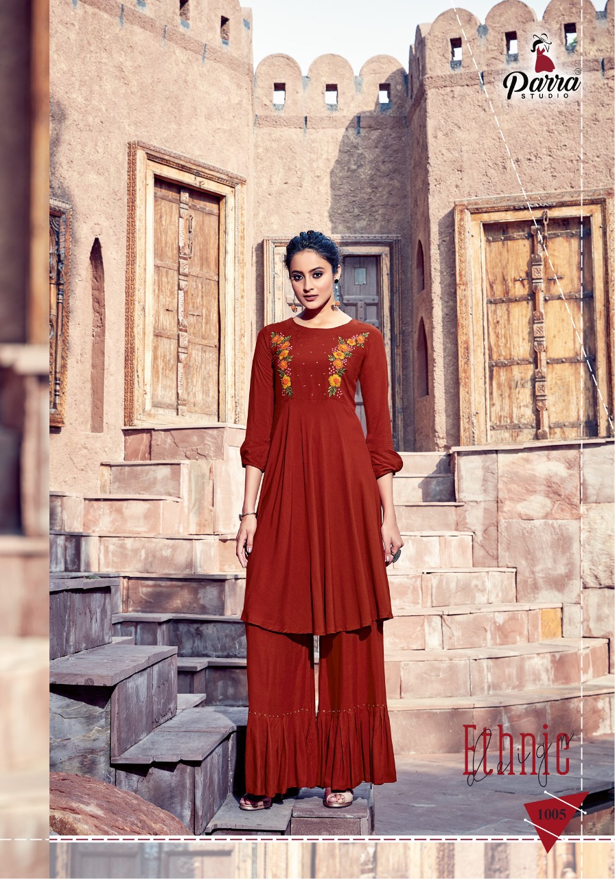 Parra Studio Present Naisaa Designers Kurtis With Plazzo Catalogue