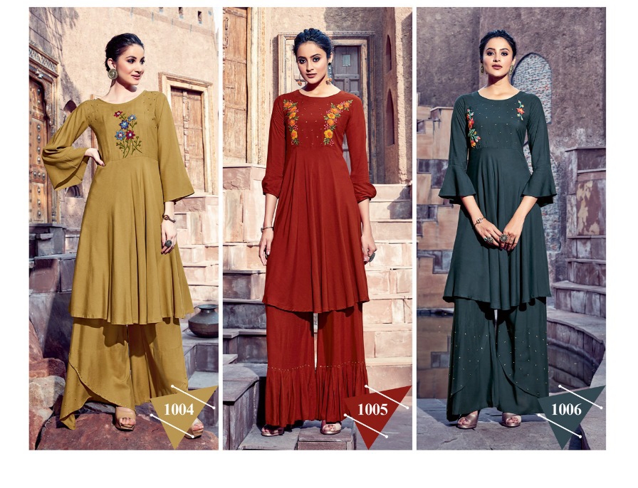 Parra Studio Present Naisaa Designers Kurtis With Plazzo Catalogue